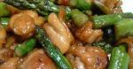 American Todays Special is Butterfried Chicken with Asparagus Dinner