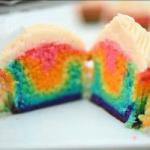 British Cheerful Rainbow Cupcakes Dessert