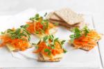 American Cheese Carrot And Snow Pea Sprouts Recipe Appetizer