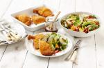 British Chicken Kiev Rocket Capsicum and Pine Nut Salad Recipe Dinner