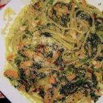 American Pasta with Salmon Spinach and Cheese Appetizer