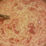 British Cream of Tomato Soup With Acini Di Pepe Appetizer