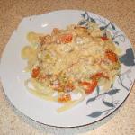 American Tagliatelles with Fish Gratin Dinner