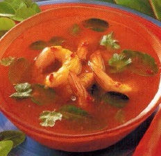 Chinese Tom Yum Goong hot And Sour Prawn Soup Soup