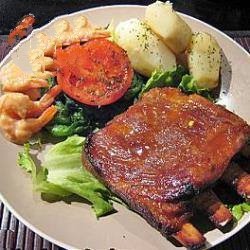 Canadian Through of Pork to the Barbecue Sauce Easy BBQ Grill