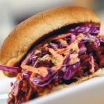 American Pulled Barbecue Chicken Sandwich With Simple Slaw Appetizer