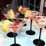 American Peaches Martini with Champagne Dessert