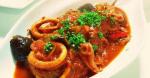 British Squid and Eggplants in Tomato Sauce 1 Appetizer