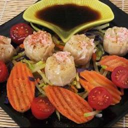 American Shrimp and Vegetable Steamed Dumplings Drink