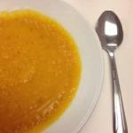 British Cream of Pumpkin Soup with Mango Appetizer