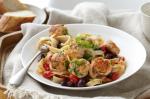 Fettuccine With Salmon Polpette Tomatoes And Olives Recipe recipe