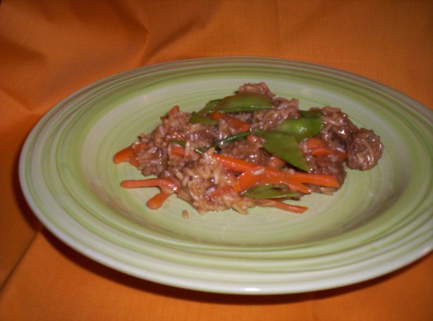 American Asian Meatball and Rice Toss Dinner