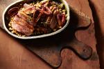 Canadian Duck Breast with Balsamic Roasted Purple Figs White Beans and Rosemary Appetizer