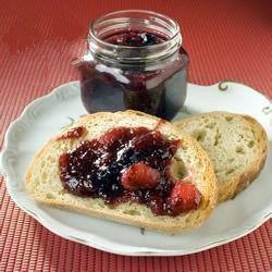 American Jam of Rhubarb with Blueberries and Maybe Even Exceed Grandma Dessert