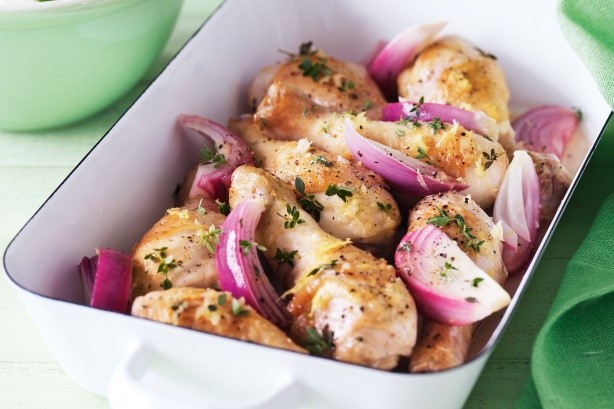 American Lemon Roasted Drumsticks With Zucchini Salad Recipe Dinner