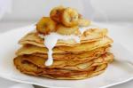 American Macadamia and Buttermilk Pancakes With Caramelised Bananas and Coconut Cream Recipe Breakfast