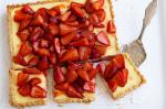 American Roasted Strawberry and Vanilla Cheesecake Tart Recipe Dessert