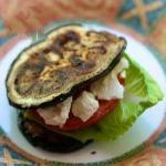 American Sandwich with the Eggplant with Cheese Goat Appetizer