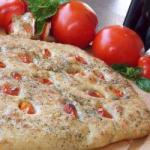 American Focaccia with Tomatoes and Herbs Appetizer