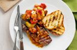 American Grilled Steak With Ratatouille And Garlic Toasts Recipe Dinner