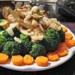 Chinese Squid Stir with Broccoli and Carrots Dinner
