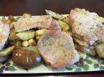 British Pork Chops Baked With Potatoes and Pears Appetizer