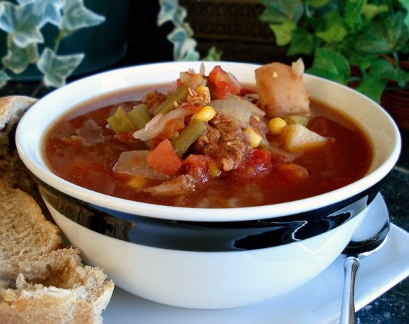 American Aunt Gins Vegetable Soup crock Pot Dinner