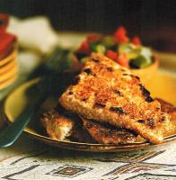 American Oven-fried Catfish with Sweet Pepper Relish Dinner