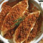 American Baked Halibut with Crust Dinner
