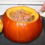 American Beef Stew in a Pumpkin 1 Dinner
