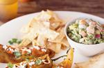 American Guacamole With Prawns And White Tortilla Chips Recipe Appetizer