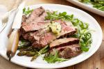American Panseared Porterhouse Steaks With Asparagus And Green Peppercorn Butter Recipe Appetizer
