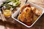 American Whole Roasted Chicken With Lemon And Shallot Asparagus Recipe Dinner