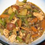 American Chicken Stew with Roasted Balsamic Vegetables Dinner