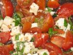 Canadian Feta Tomato Basil and Olive Salad Appetizer