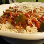 Dutch Brats in Red Sauce over Pasta Dinner