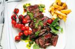 American Onglet Steak With Salsa Verde And Parmesan Chips Recipe Appetizer