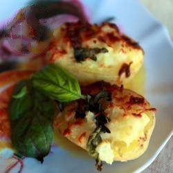 American Potatoes Stuffed with Cheese and Basil Appetizer