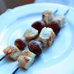 American Skewers with Chicken Mushrooms Dinner