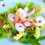 American Salad with Pasta and Elegant Restaurant Appetizer