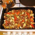 American Mediterranean Casserole with Feta and Chili Peppers Appetizer