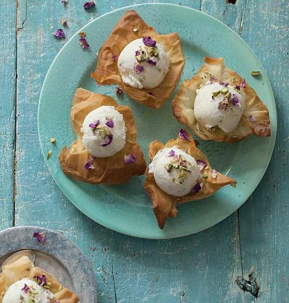 Armenian Wild Orchid Ice Cream in Filo Cups Dessert