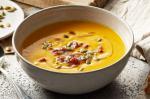 American Pumpkin Soup With Chorizo and Cannellini Beans Recipe Appetizer