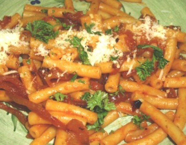 Italian Rigatoni Con Le Cipolle pasta With Onion Dinner