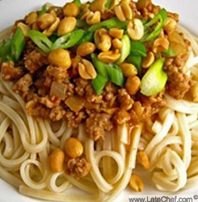 Chinese Peanut and Sesame Sauce Chinese Noodles Dinner