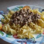 Canadian Pasta with Minced Pork to Home Breakfast