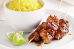 American Kecap Manis Chicken Skewers With Turmeric Rice Recipe Dinner