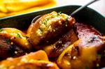 British Stuffed Roasted Yellow Peppers or Red Peppers in Tomato Sauce Recipe Appetizer