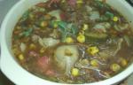 American Vegetables and Small Shells Soup Appetizer