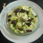 British Cucumber Salad Olives and Galbanino Trademark Dinner